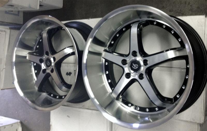 Mirror & black godspeed wheels 20x10  18" rims deep dish 20 inch 2 wheels
