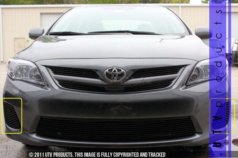 2011 - 2012 toyota corolla (le) 2pc bumper accents black billet grille kit 11 12