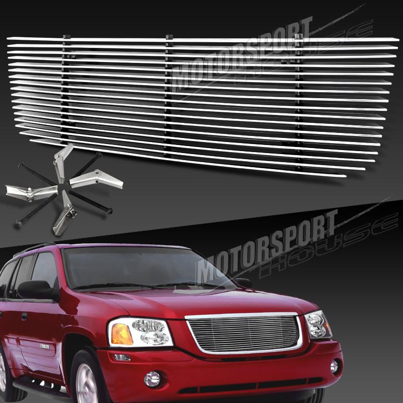 01-04 gmc envoy suv silver sport billet style front upper overlay grille grill