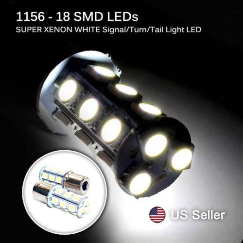 2x 1156 super white 18 smd led ba15s rv trailer/car signal 12v light bulbs 5050