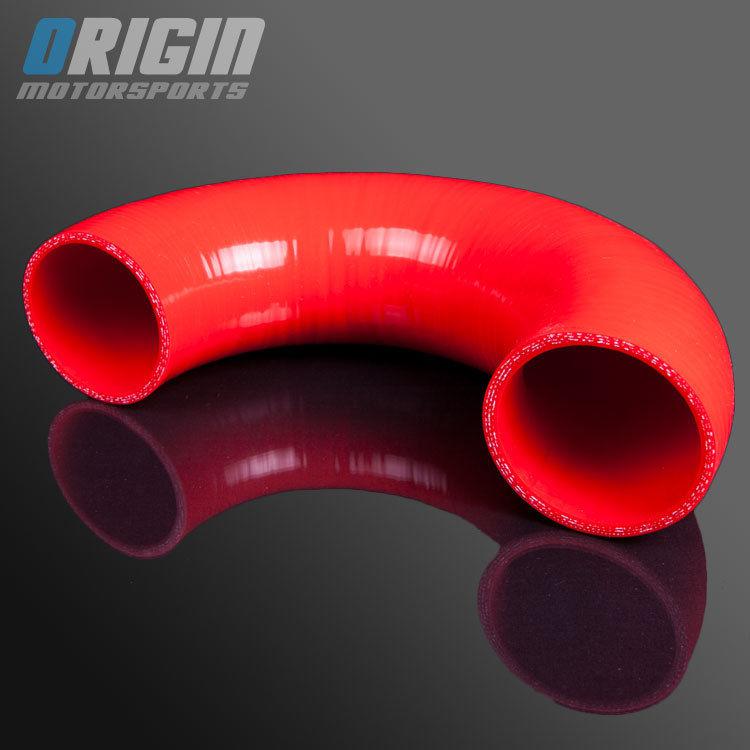 Red 2.75" to 2.75" 180 degree turbo intercooler silicone elbow hose u pipe 3ply