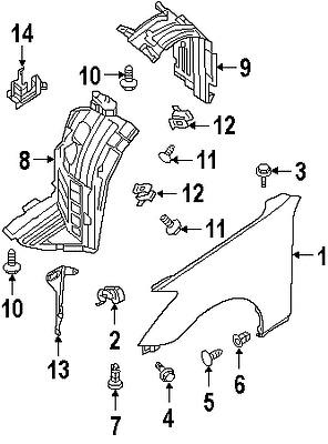 Infiniti 63832am600 genuine oem factory original splash guard