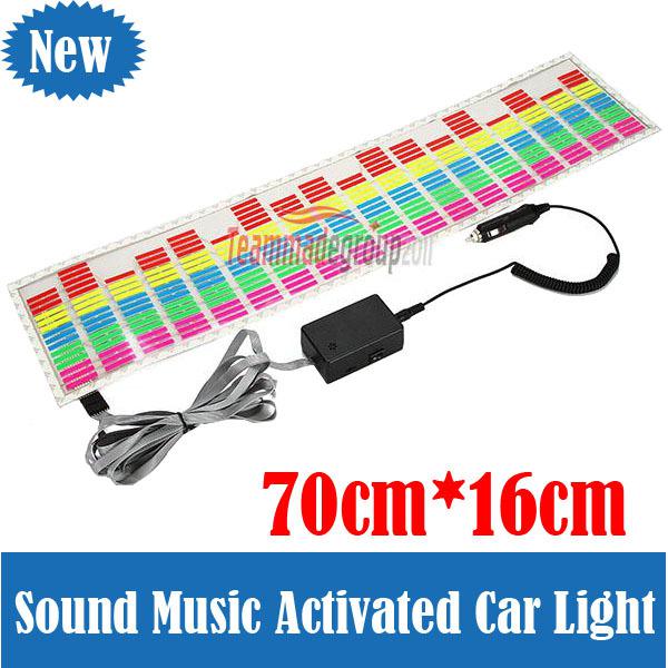 70x16cm car charge audio indicator voice sound control sensor music led light