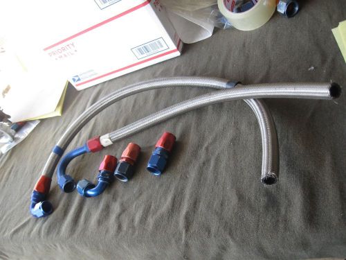 Two used 10 an hoses with 120 degree fittings