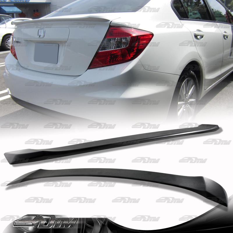 2012-2014 honda civic sedan ready to paint black abs plastic rear spoiler wing