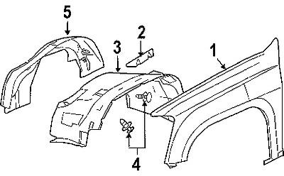 Chevrolet 20940396 genuine oem factory original fender liner