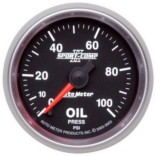 Auto meter 3653 sport-comp ii; electric oil pressure gauge