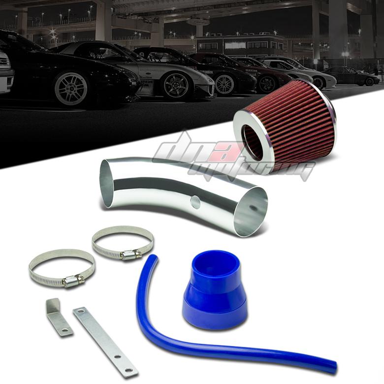 90-97 corolla e100/prizm short ram racing air intake+red tapered filter kit