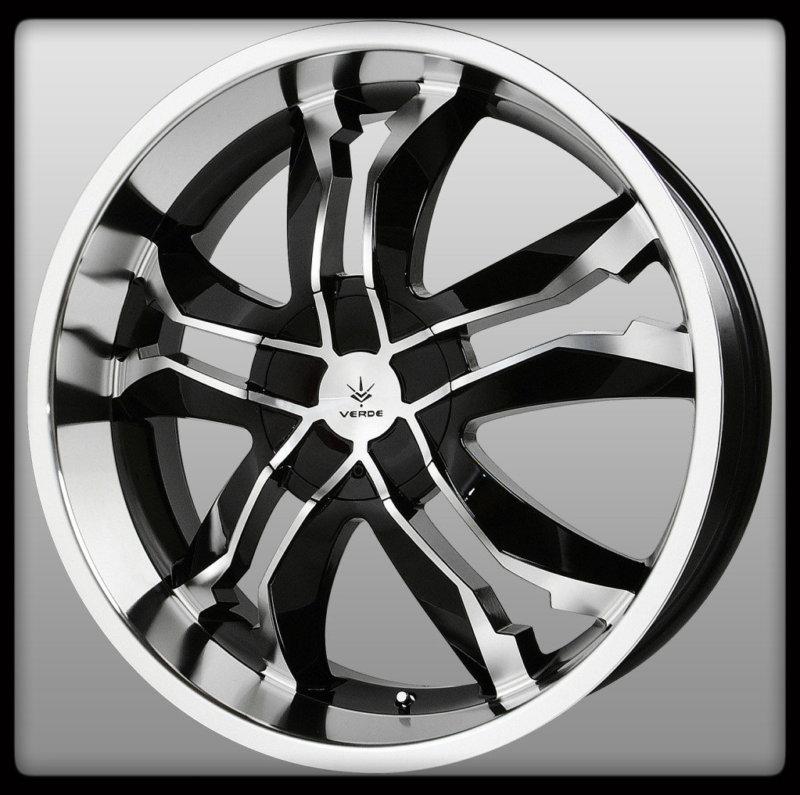 18" x 8" verde v30 jaggedge gloss black machined mountaineer camaro wheels rims