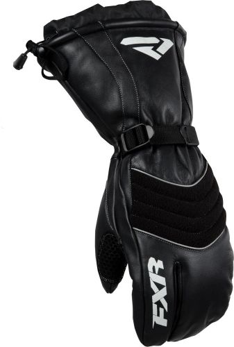 Fxr leather index mitt gloves black