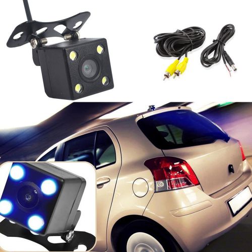 140° car rear view reverse backup parking camera square 4 led night vision 12v