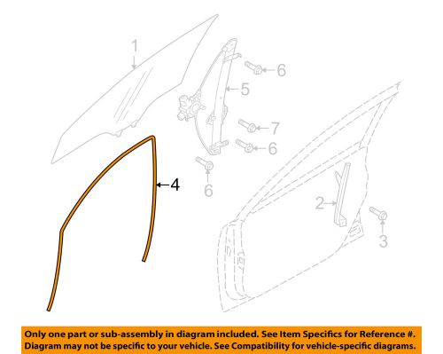 Subaru oem 12-14 legacy front door-glass run left 63527aj11a