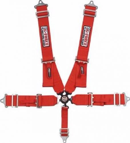 G-force 7000rd 5-point racing harness cam lock pull down sfi 16.1 - red