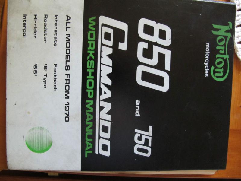 Oem norton commando workshop and parts manuals, 850/750 1970 on. inoa tech diges