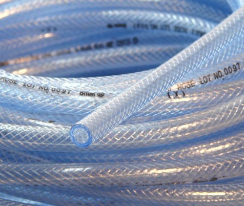 5/16&#034; 8mm id 10 ft high pressure clear tubing braid reinforced gas fuel line