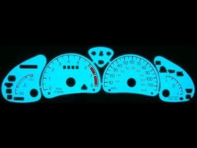 Pontiac grand am white face glow gauges 1996 1997 1998 mph kmh plasma mph kmh