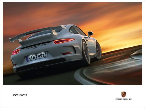 2013 porsche 911 991 gt3 racing sunset poster print (80cm x 60cm)