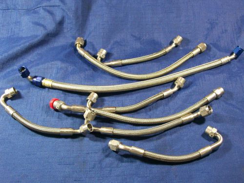 Nascar lot of 8 icore stainless steel braided racing hoses an-6