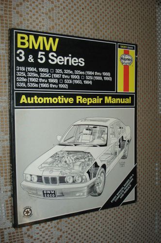 1982-1992 bmw service manual shop book 318 325 525 528 533 535 91 90 89 88 87 86