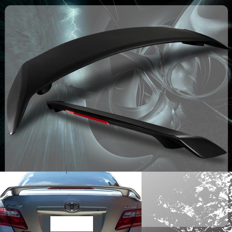 2007-2011 toyota camry sedan rear trunk lid deck spoiler wing + led brake lights