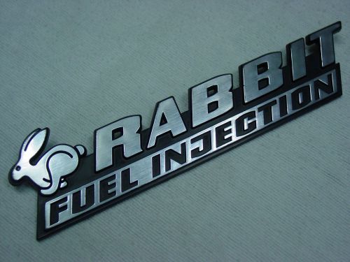 Vw 155 853 687 mk1 bunny rabbit fuel injection rear chrome emblem badge min wear