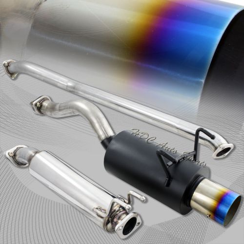 For honda civic si hatchback titanium burnt tip t-304 catback exhaust muffler