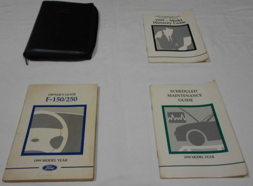 1999 ford f-150 / 250 owner manual 4/pc.set &amp; blue ford convenient zippered case