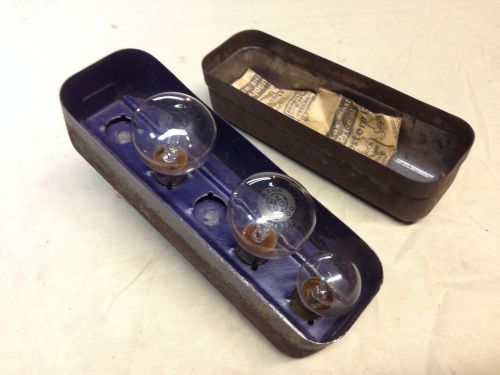 Antique spare lamp kit tin box c1930s with ge mazda bulbs