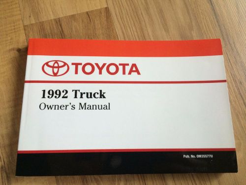 1992 toyota truck owner&#039;s manual