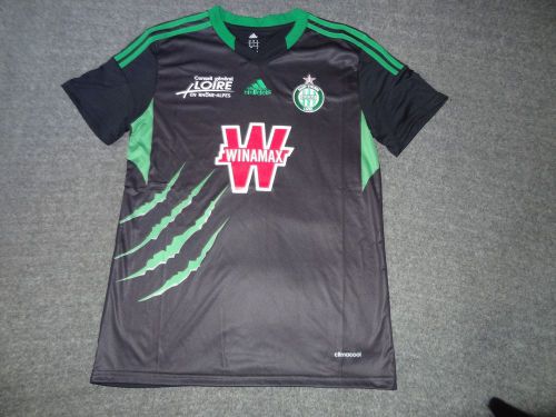 Adidas france saint etienne jersey, size small, black-green