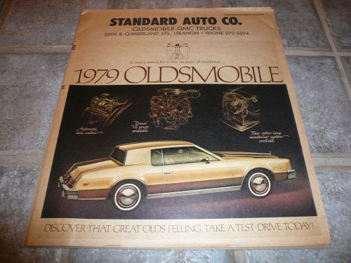 1979 oldsmobile toronado cutlass delta 88 98 newspaper ad brochure