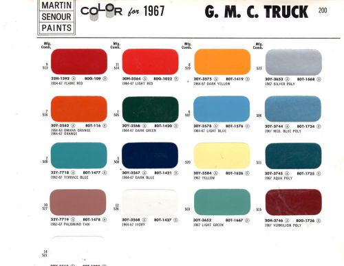 1964 1965 1966 1967 gmc trucks van pickup 64 67 paint chips 67martin senour  5