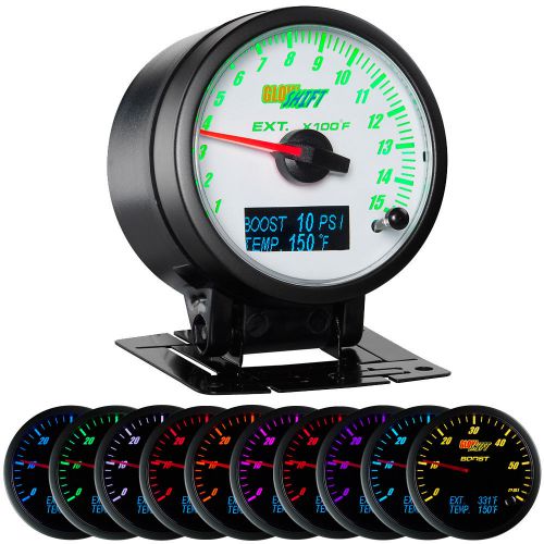 Glowshift 3 in 1 diesel pyrometer w digital boost &amp; trans temp combo gauges