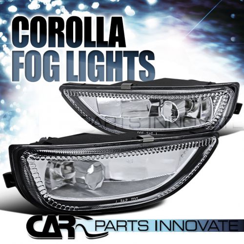 2001-2002 toyota corolla clear glass fog driving lights bumper lamp+h3 bulbs