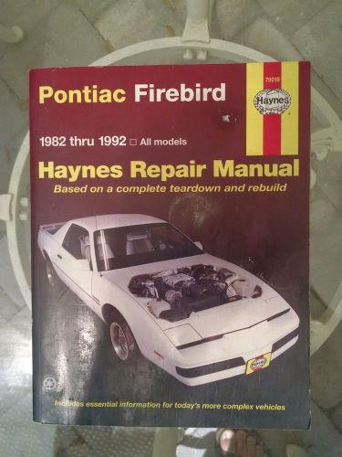 Pontiac firebird 1982-1992 haynes repair manual