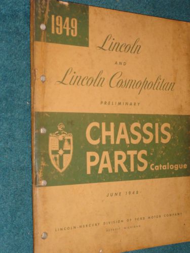 1949 lincoln early body parts catalog / original preliminary parts book!!