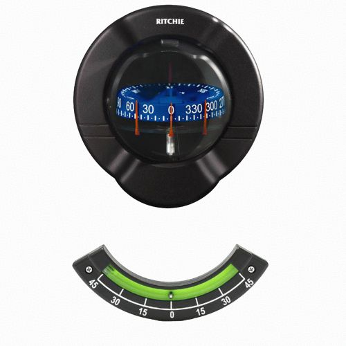 New ritchie sr-2 venture sail boat compass w/clinometer - bulkhead mount - black