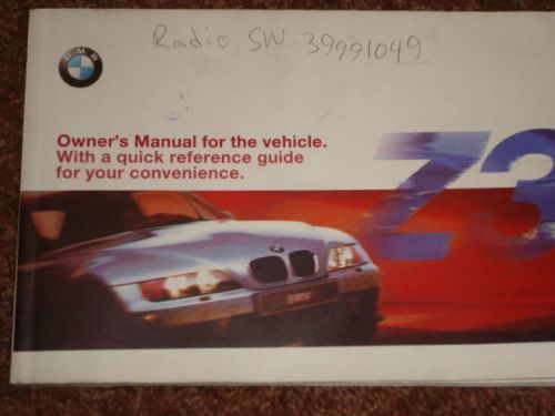 1999 bmw z3 roadster coupe 2.3 2.8 m roadster coupe owners manual