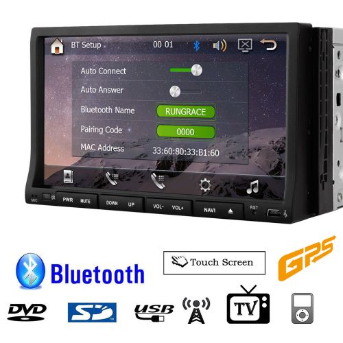 Subwoofer rds gps stereo car dvd player radio touch screen tv ipod hd bluetooth