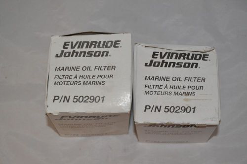 2 pack evinrude / johnson marine oil filter p/n 502901 genuine oem