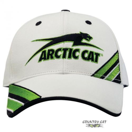 Arctic cat aircat cap velcro strap closure – white with black &amp; green - 5263-120