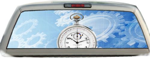 Time blue #02 rear window graphic tint truck stickers decals