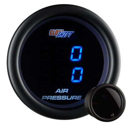 Glowshift tinted face 52mm dual air ride suspension air pressure psi gauge meter