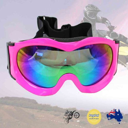 Pink motocross dirt bike trail quad kids goggles tinted anti fog uv protection