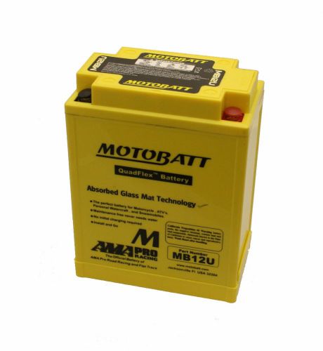 Motobatt mb12u quadflex battery 12v 12ah new ready to install &amp; go