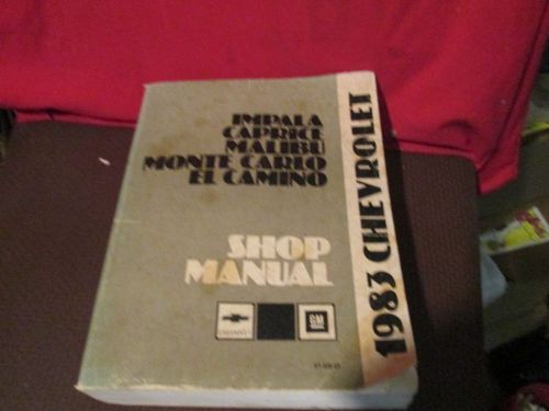 Monte carlo impala malibu el camino service manual oem gm chevrolet 1983 repair