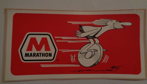 Nostalgic 70&#039;s marathon oil vinyl decal sticker 7 3/4 x 3 7/8 free shipping