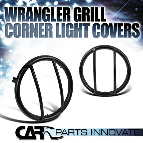 07-16 jeep wrangler jk corner signal lights guard lamp cover trim steel