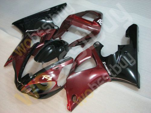 Fairing fit for 2000 2001 yamaha yzf r1 red black abs injection mold plastic j30