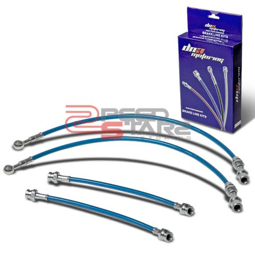 For 89-94 maxima j30 non abs blue pvc coated stainless hose brake lines/cable